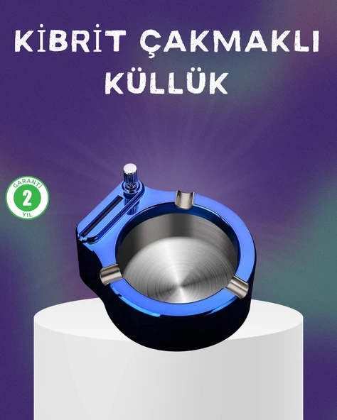 Dekoratif Çakmaklı Küllük Kolay Temizlenebilir Metal ürün görseli 1