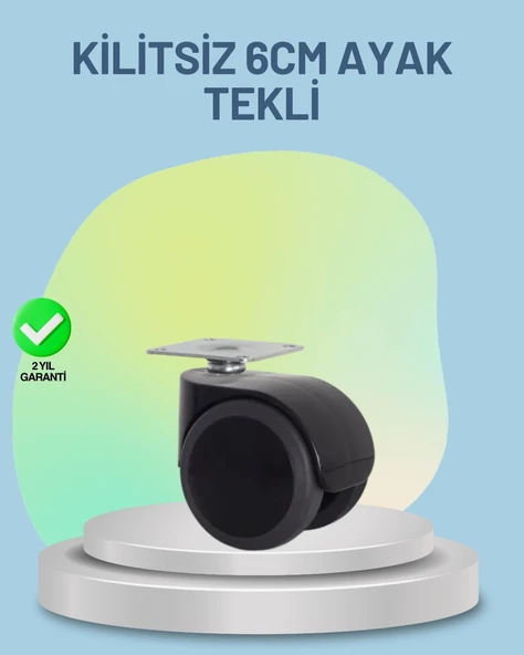 Mobilya Tekerleği 6 Cm Kilitsiz Tekli Satış ürün görseli 1