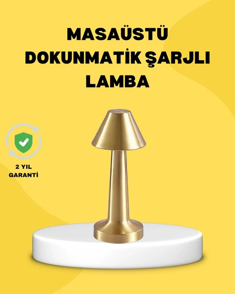Kablosuz Led Masa Lambası 1800Mah 3 Renk Aydınlatma Dokunmatik ürün görseli 1