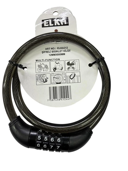 Elka 312 Şifreli Bisiklet Kilidi 80 Cm ürün görseli 1