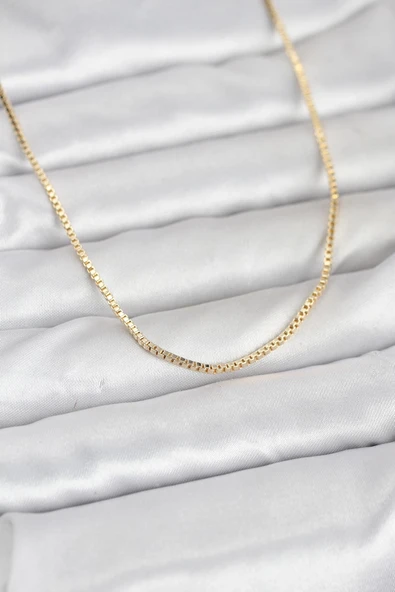 Cm 14K Gold Renk Kare Zincirli Model 60 Cm Kadın Kolye ürün görseli 1