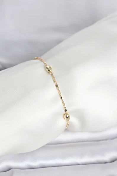 Cm 14K Gold Renk Damla Topçuk Model Kadın Bileklik ürün görseli 1