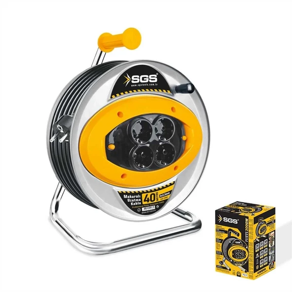 Sgs 2112 40 Metre Metal Makaralı Uzatma Kablosu 3X2,5 Kablo ürün görseli 1