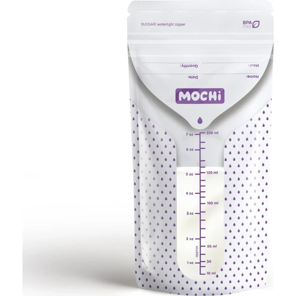 Mochi Anne Sütü Saklama Poşeti 50 Adet 200Ml ürün görseli 1