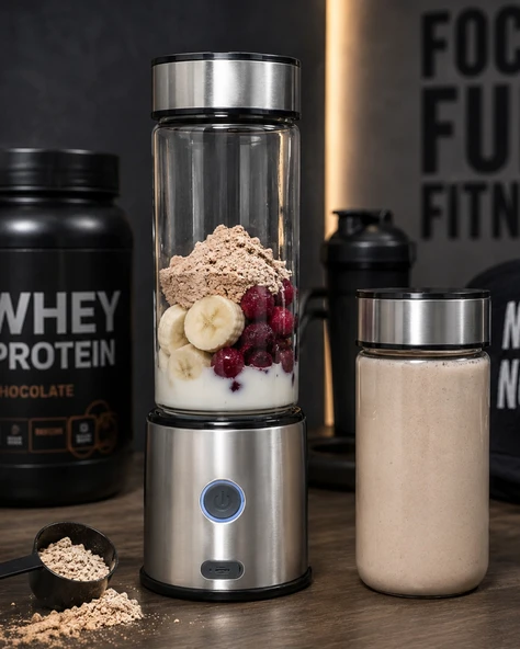 Çift Hazneli Cam Blender Usb Şarjlı Smoothie Buz Kırıcı Blender ürün görseli 1