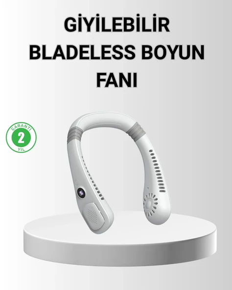 Giyilebilir Boyun Fanı 360° Dairesel Rüzgar 5 Kademeli Hız Ayarlı ürün görseli 1