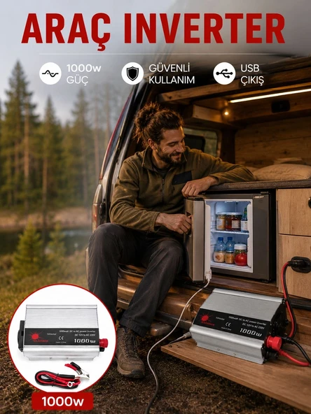1000 Watt Oto İnvertör Elektrik Dönüştürücü Ev Tipi Priz ürün görseli 1