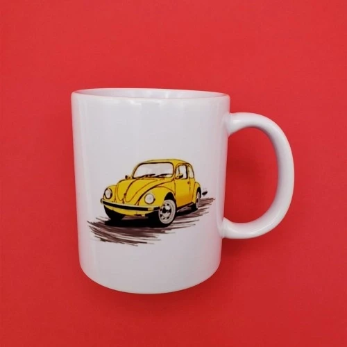 Sarı Vosvos Tasarım Kupa Bardak ürün görseli 1