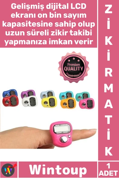 #Zikirmatik Silikon Ayarlanabilir Kayış Ergonomik Sayaçlı Dijital Hassas Elektronik Yüzük Zikirmatik ürün görseli 1