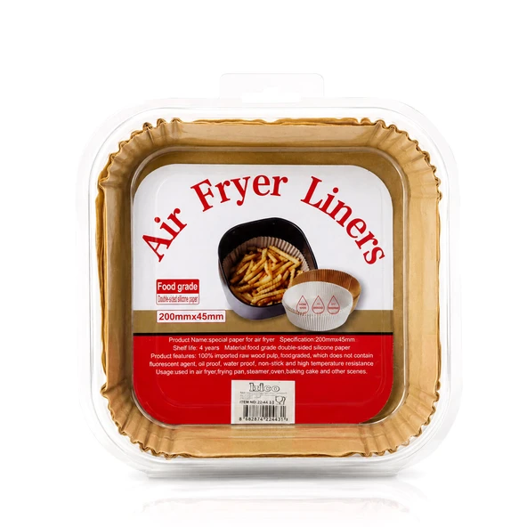 50PCS KARE TABAN: 20CM - KENAR: 4.5CM AİR FRYER PİŞİRME KALIP KAĞIT (5250) ürün görseli 1
