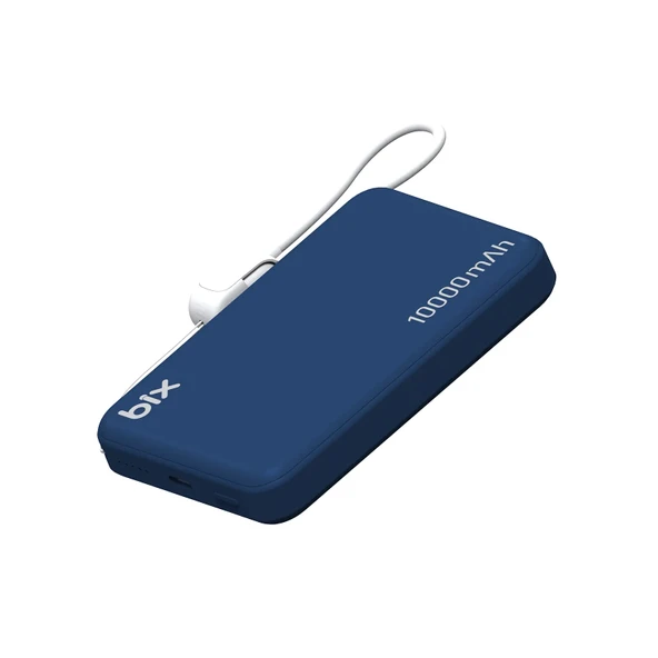 Bix PB121 Qi2.2 Sertifikalı 25W Kablosuz MagSafe PD 3.0 10000mAh Semi-Solid State Dahili USB-C Kablolu Powerbank Lacivert ürün görseli 1