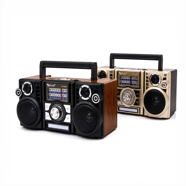 SOLAR PANELLİ ŞARJLI - HOPARLÖR BLUETOOTH İBRELİ FM RADYO MP3 USB - TF PLAYER SPEAKER RX-65SD PL-4706 (5250) ürün görseli 1
