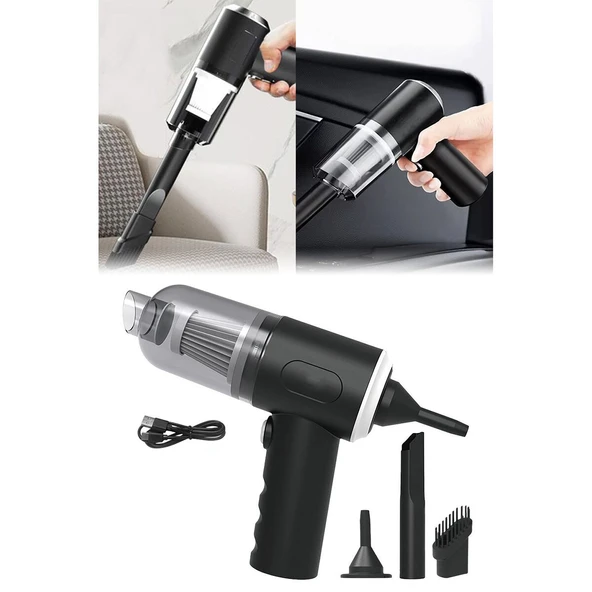 3İN1 ÇEKME - ÜFLEME OTO-ARAÇ - EV EL TİPİ SÜPÜRGE USB ŞARJLI MİNİ - TAŞINABİLİRİ HS-22 (5250) ürün görseli 1