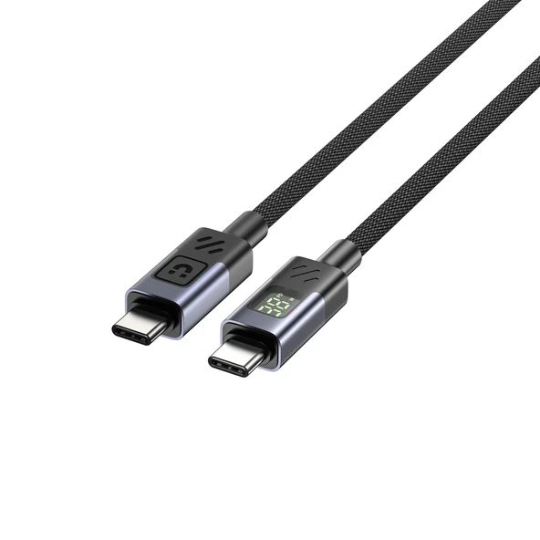 Unitek LED Ekranlı 60W USB-C 1m Şarj Kablosu USB2.0 (C14158ABK01-1M) ürün görseli 1