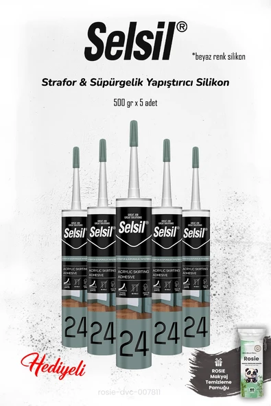 Selsil 5 adet Strafor & Süpürgelik Yapıştırıcı Silikon ve ROSIE ürün görseli 1