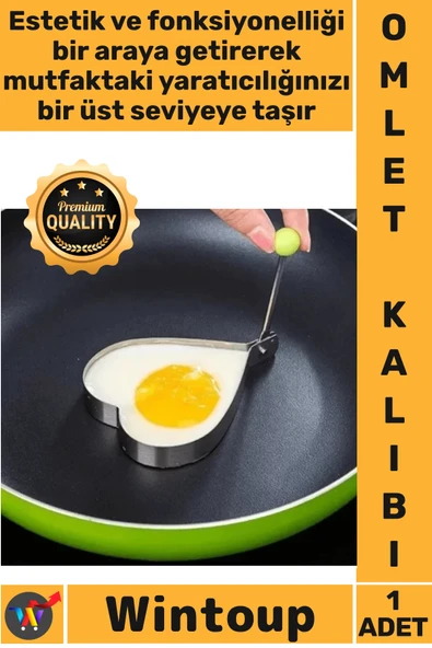 #OmletKalıbı Yanmaz Yapışmaz Paslanmaz Mutfak Gereçleri Şık Sunum Metal Kalp Omlet Krep Kalıbı ürün görseli 1