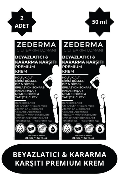 ZEDERMA Beyazlatıcı Kararma Karşıtı Premium Krem 50 ml (2 Adet) ürün görseli 1