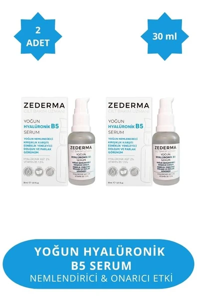 ZEDERMA Yoğun Hyalüronik B5 Serum & Yoğun Nemlendirici & Esneklik Yenileyici & Canlı Ve Parlak Görünüm (2 Adet) ürün görseli 1