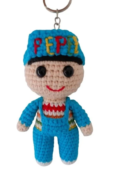 Maskot Pepee Amigurumi Organik Anahtarlık Oyuncak ürün görseli 1