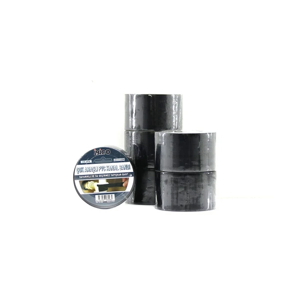 6 ADET 48MMX20MT SİYAH ÇOK AMAÇLI PVC KANAL BANDI BANT SU GEÇİRMEZ (5250) ürün görseli 1