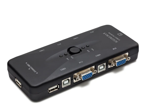 Vga Usb Kvm Swıtch 4 In 1 Out + 4 Port Usb Console - Sıyah HD230 ürün görseli 1