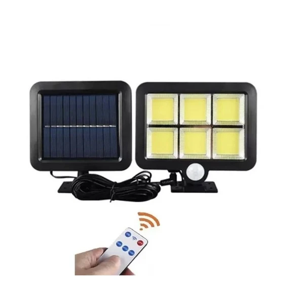 120 Cob Led Solar Panelli 3 Modlu Duvar Lambası Uzaktan Kumandalı MZ-302K ürün görseli 1