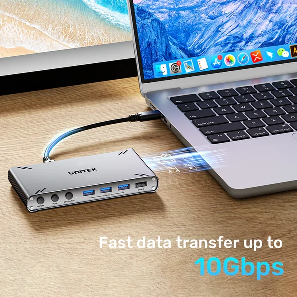 Unitek USB-C 10Gbps HDMI Split-Screen KVM Switch (D1118AGY01-EU) - Resim 4