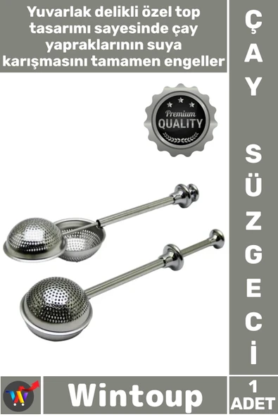 #Süzgeç Kaliteli Hijyenik Dayanıklı Uzun Ömürlü Mutfak Gereci Paslanmaz Çelik Pratik Şık Çay Süzgeci ürün görseli 1