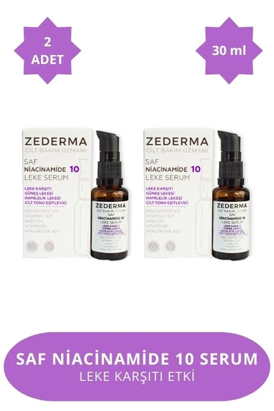 ZEDERMA Saf Niacinamide 10 Leke Serum & Cilt Tonu Eşitleme (2 Adet) ürün görseli 1
