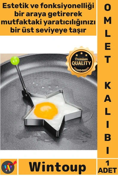 #OmletKalıbı Yanmaz Yapışmaz Paslanmaz Mutfak Gereçleri Şık Sunum Metal Yıldız Omlet Krep Kalıbı ürün görseli 1
