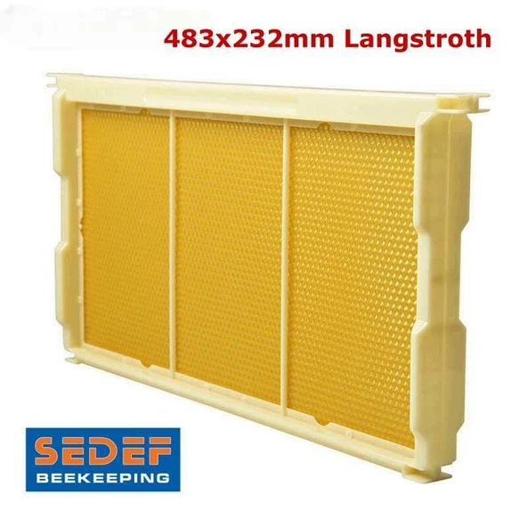 Arıcı PetekPLASTİK HAZIR KABARTILMIŞ PETEKLİ ÇERÇEVE (İŞÇİ ARI- LANGSTROTH) 483X232MM ürün görseli 1