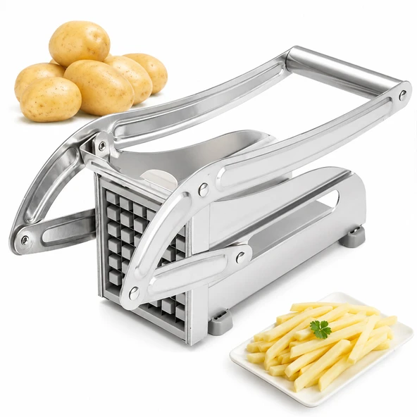 PATATO-CHIPPER MANUEL PATATES - SEBZE DİLİMLEME MAKİNESİ KOMPLE METAL ÜSTTEN KOLLU (5250) ürün görseli 1