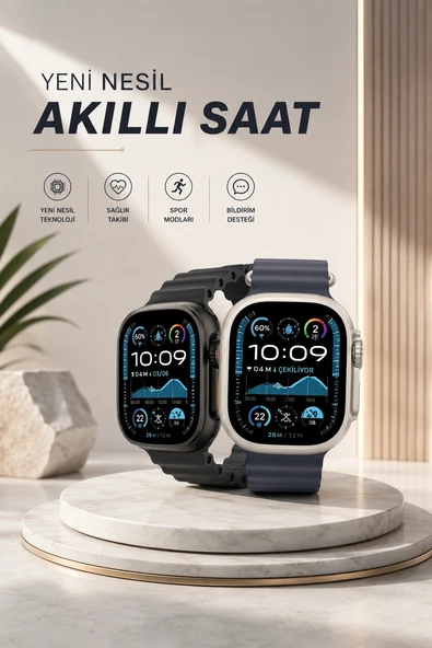 Akıllı Saat Sesli Görüşme Titreşimli Gps Bağlantısı Müzik Dinleme Sosyal Medya Bildirimleri ürün görseli 1