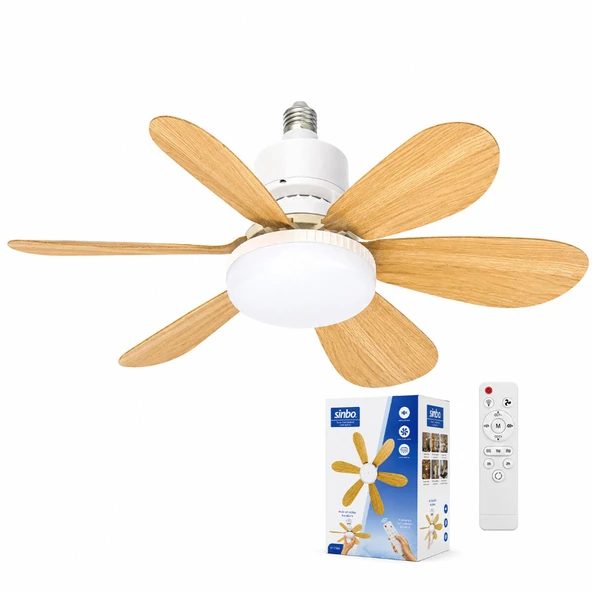 Tavan Vantilatörü ve LED Avize - Uzaktan Kumandalı - 6 Kanatlı - 52 cm ürün görseli 1