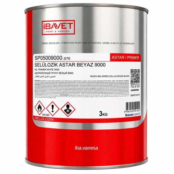 İbavet Selülozik Astar Beyaz 9000 3 Kg ürün görseli 1