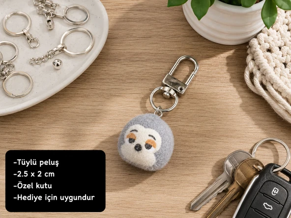 Sevimli Peluş Tembel Hayvan Charm Anahtarlık – Yumuşak Tüylü Çanta Hediye ürün görseli 1