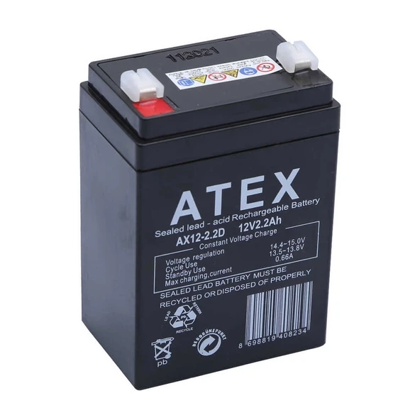 Atex Ax12-2.2 12V 2.2Ah Dik Akü - Resim 2