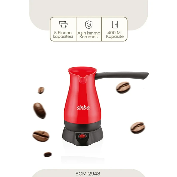 ELEKTRİKLİ CEZVE PLS. TÜRK KAHVE MAKİNE ÇELİK GİZLİ REZİSTANS 700W 5 FİNCAN - 400ML SCM-2948 (5250) ürün görseli 1