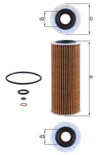 Bmw Yag Filtresi Bmw E87 E46 E90 E60 E65  X3 E83 - Mahle Ox368d1 ürün görseli 1
