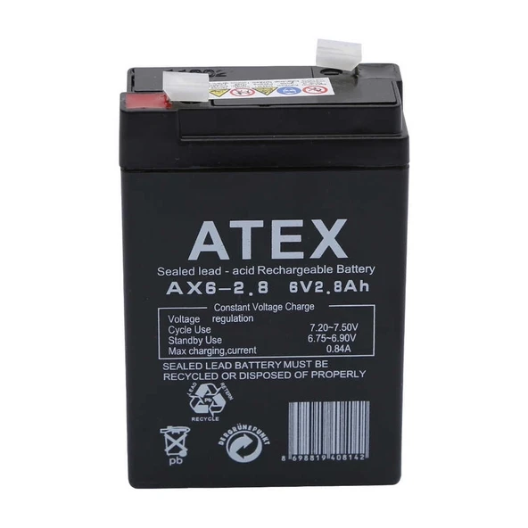 Atex Ax6-2.8 6V 2.8Ah Akü ürün görseli 1
