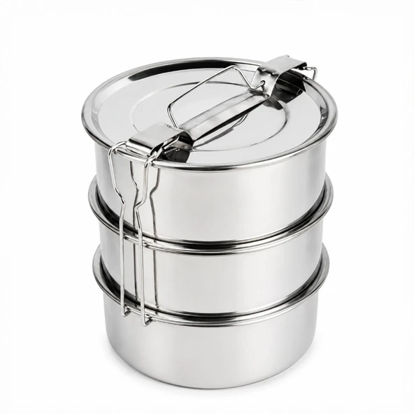 3'lü Metal Sefer Tası - Paslanmaz Çelik - 16 cm ürün görseli 1