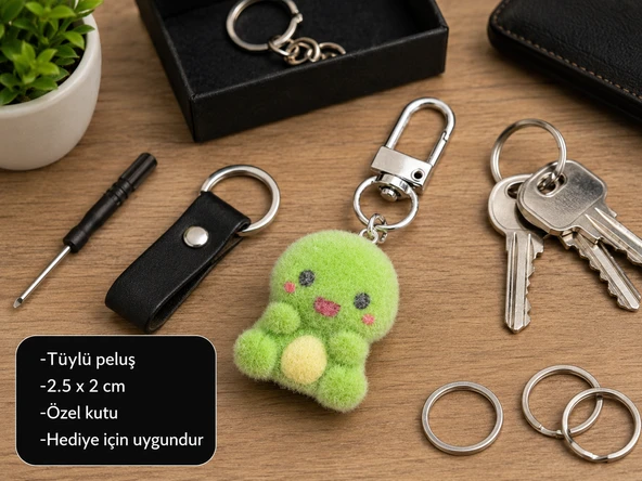 Torty Sevimli Peluş Kaplumbağa Charm Anahtarlık – Mini Çanta Aksesuarı Hediye ürün görseli 1