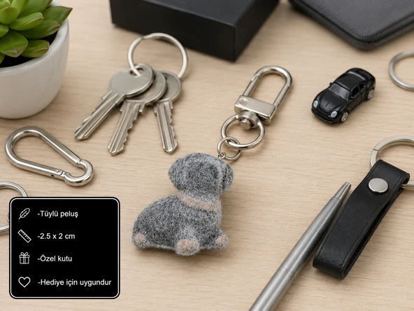 Sevimli Peluş Köpek Charm Anahtarlık – Mini Çanta Süsü ve Hediye Aksesuarı ürün görseli 1