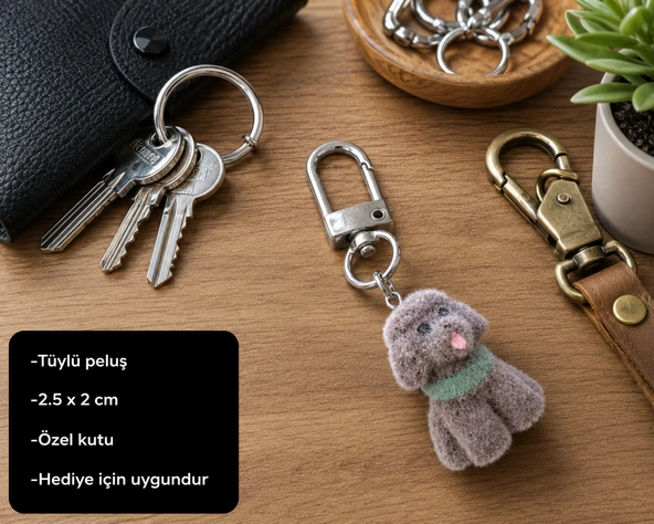 Sevimli Peluş Köpek Charm Anahtarlık – Yumuşak Mini Peluş Çanta Süsü Aksesuarı ürün görseli 1