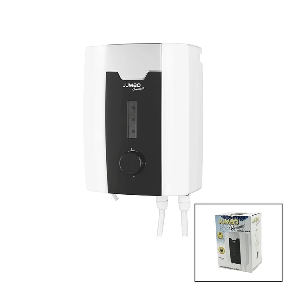 Jumbo Premium Beyaz Ani Su Isıtıcı Elektrikli Şofben Duş 7 Emniyet Termostat 3 Kademeli 8000w ürün görseli 1