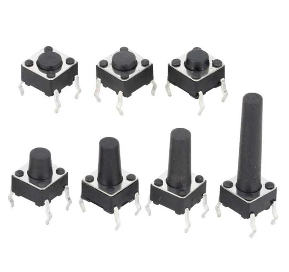 6x6x13mm 4 Pinli Push Buton - Tact Switch ürün görseli 1
