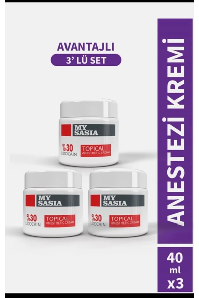 MY SASİA,Anestezi kremi 40ml 3 adet mikroblading dövme dolgu ürün görseli 1