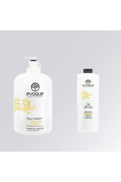 EVOQUA,Evoque Milk Therapy Saç Kremi 1000 Ml + Evoque Milk Therapy Oksidan Krem ürün görseli 1