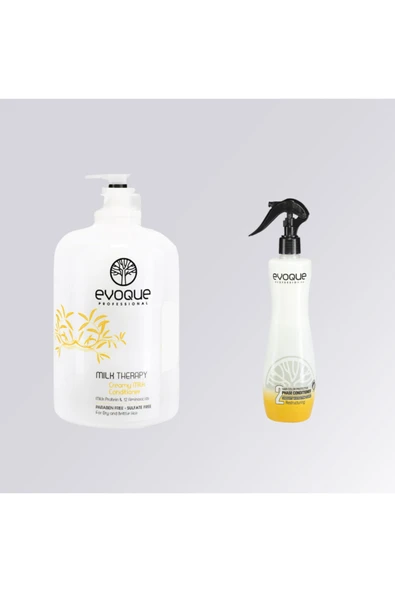 EVOQUA,Evoque Milk Therapy Saç Kremi 1000 Ml +smart Keratin Serisi Çift Fazlı Bakım Spreyi ürün görseli 1