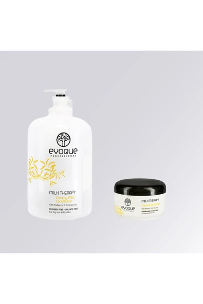 EVOQUA,Evoque Milk Therapy Saç Kremi 1000 ml Milk Therapy Saç Bakım Maskesi ürün görseli 1